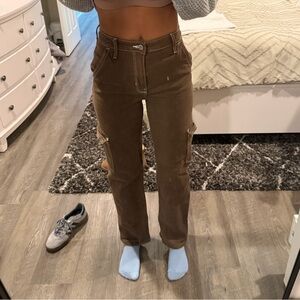 Brown Ultra High-Rise Dad Jean Hollister